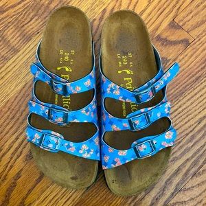 Blue floral Birkenstock’s barely worn